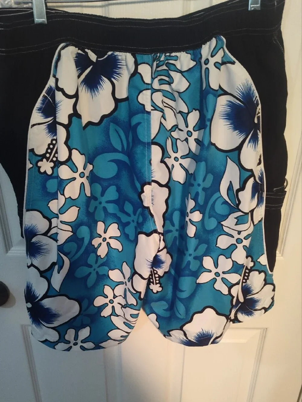 Oakley Men’s Blue Floral Swim Shorts with Black Panels